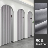 XinLan Vestiaire Rideau Blackout Oeillet Top Cloison Rideau pour Magasin de Vêtements