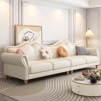 Modernes Cremefarbenes Luxus-Chesterfield-Ledersofa für Wohnzimmer und Villa Modulares Umweltfreundliches Design Hochwertiges Komfort-Set