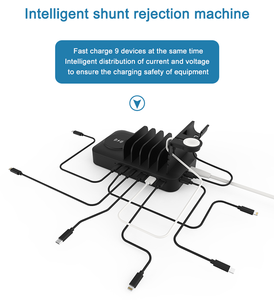 Soporte de <span class=keywords><strong>cargador</strong></span> inalámbrico multifuncional 9 en 1 soporte de <span class=keywords><strong>cargador</strong></span> de escritorio para teléfonos <span class=keywords><strong>cargador</strong></span> de teléfono móvil soporte de carga inalámbrica - Product Image 6