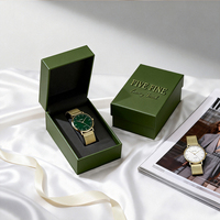 Boîte cadeau rigide en carton écologique faite à la main pour bijoux et montres, avec gaufrage à chaud or et pelliculage mat, emballage à clapet