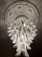 Lampe suspendue en verre soufflé à la main vintage italienne de Murano, lustre rond à étages élégant et moderne pour le hall d'entrée, l'escalier