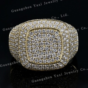 Customize GRA Certified Hip-Hop 10k Solid Gold &amp; 925 Sterling <strong>Silver</strong> Eternity <strong>Band</strong> <strong>Ring</strong> with Full Pave Moissanite for Men - Product Image 3