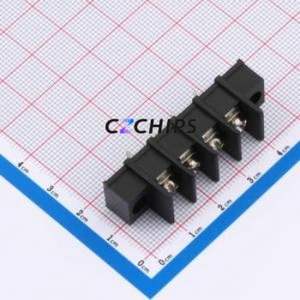 MX25CM-7.62-04P-BK01-Cu-S-A Barrier Terminal Block Through hole,P=7.62mm Connector Two Sides 7.62mm 1x4P Straight Pin - Product Image 1