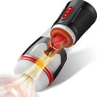 Potente máquina de vibración de garganta profunda con succión, masturbador eléctrico automático con lengua simulada para hombres.