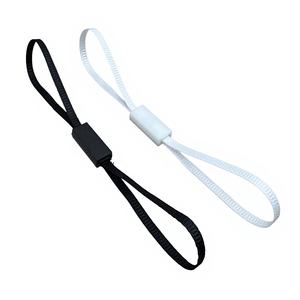 Cuerda de nailon con hebilla manual para cerrar etiquetas colgantes de plástico selladas, cuerda para anillas de etiquetas, cuerda para etiquetas colgantes con cierre de cinta de satén para ropa - Product Image 6