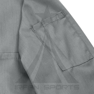 เสื้อโค้ทแบบกระดุมสองแถวคอผ้าทอลายทแยงแขนยาวสำหรับเชฟในครัวมาใหม่ - Product Image 4