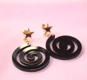 Déclaration Acrylique Boucles D'oreilles Spirale Boucles D'oreilles Laser Cut Déclaration Bijoux Creative Acrylique Boucles D'oreilles