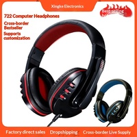 Casque de jeu PC E-Sports H-Series 722 en cuir PU et éponge, universel, pour appels et cours en ligne, double prise jack – Meilleure vente transfrontalière
