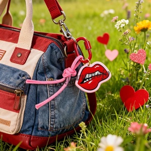 Llavero de acrílico personalizado para el Día de San Valentín, regalo promocional, llavero DIY con labios y flores, llavero de metal con mosquetón para bolso - Product Image 5