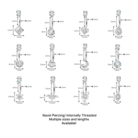 JiaXin ASTM-F136 Titane de qualité implantable 6AI-4V ELI, Bijou de piercing de nombril barbell courbé 18G avec Zircon cubique blanc