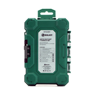Rolicy 24 parça evrensel lokma anahtar seti, <span class=keywords><strong>T</strong></span> şekli cırcır kolu ve saklama kutusu ile, ev onarım alet setleri - Product Image 4