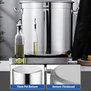 Fornitura Diretta dalla Fabbrica Supporta OEM/ODM Secchio per Zuppa in Acciaio Inox 201/304 Grande Capacità con Doppi Manici e Coperchio - Product Image 3