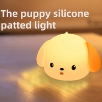 Lampe créative personnalisée à capteur tactile pour la décoration de la chambre à coucher, lampe pour chiot mignon, veilleuse rechargeable pour enfants, lampe en silicone souple