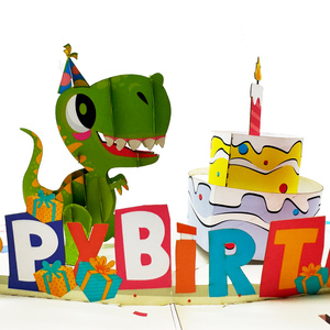 Carte d'anniversaire 3D pop-up personnalisée faite à la main, best-seller 2026, avec cadeaux et ballons, artisanat en papier, impression offset, couleur sur demande - Product Image 1