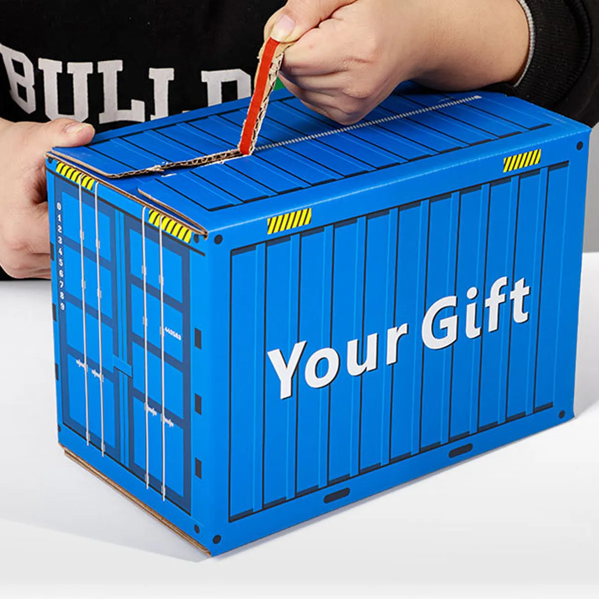 Caixa expressa rápida com zíper colorido, tamanho personalizável e logotipo disponível, caixa de papelão ondulado