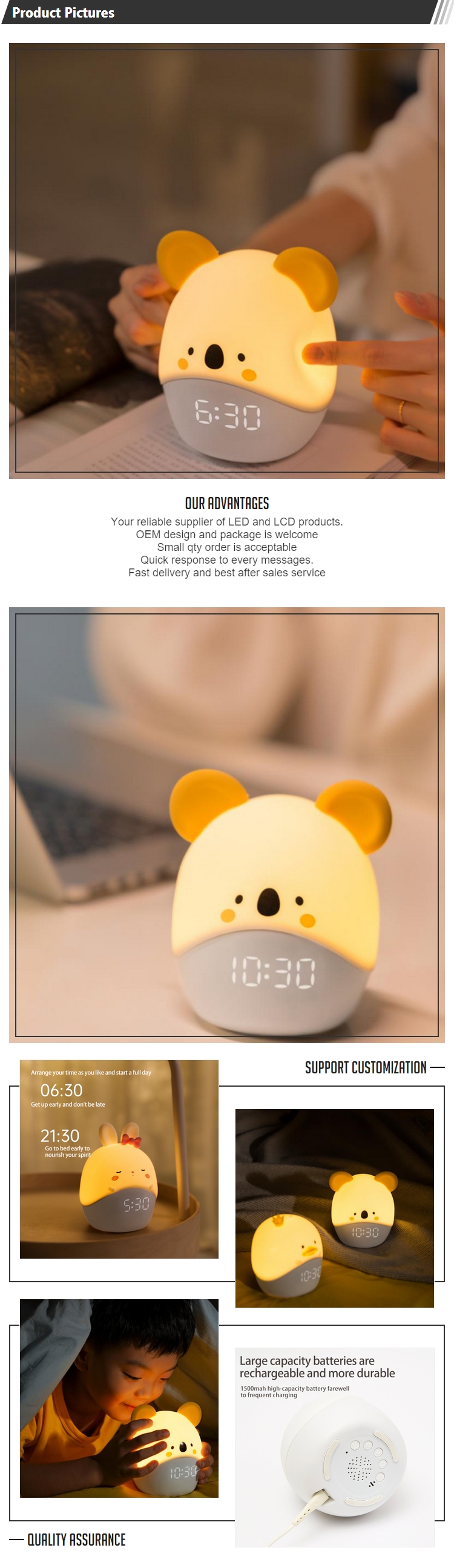 LCD Digal Desk sveglia camera da letto comodino ... - Grandado