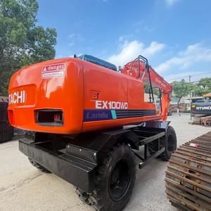Excavadora Usada Hitachi EX100WD con Ruedas de Goma, 10 Toneladas, Cucharón de Excavación, Neumáticos Usados, en Venta a Precio Económico - Product Image 4