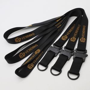 High Quality Metal Detachable Buckle Keychain <b>Lanyard</b> Woven Embroidered Neck Strap Custom Logo Heavy Duty Jacquard <b>Lanyards</b> - Product Image 1