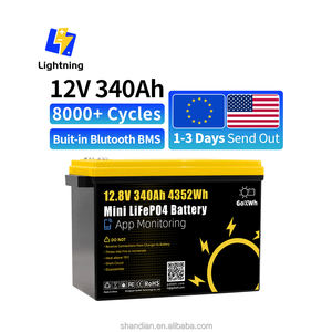 Kích thước nhỏ quy mô nhỏ 12V 340ah Mini 280ah 320ah 100Ah 24V LiFePO4 <span class=keywords><strong>Lithium</strong></span> <span class=keywords><strong>Ion</strong></span> gói cho cắm trại xe RV thuyền tàu pin năng lượng mặt trời - Product Image 1