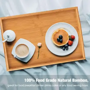 Nampan kecil meja makanan nampan saji sarapan grosir kustom warna dekoratif pedesaan bentuk kayu nampan kopi teh kayu