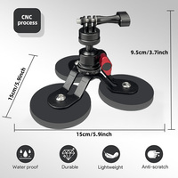 Support de caméra d'action magnétique en aluminium avec mini rotule, aimant robuste recouvert de caoutchouc avec filetage mâle 1/4"20 pour Go Pro