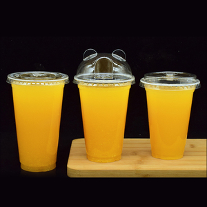 Gobelets à café et à thé Boba en plastique PP transparent de qualité alimentaire, personnalisables avec logo, avec couvercles, tailles personnalisées, impression UV/sérigraphie - Product Image 2