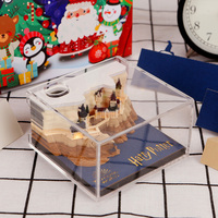 Bloc de mémo Laser 3D château de poudlard omoxhioi bloc de papier 3D artisanat Hary Potter Style Album signet Notes