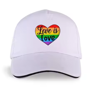 Vente en gros Chapeau de papa camionneur réglable en coton unisexe Casquettes de sport Lgbt Casquette de baseball brodée arc-en-ciel Gay Pride - Product Image 2