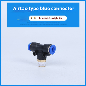 Airtac Type Blue PC8 02 חוט זכר פליז + פלסטיק 8mm שסתום מצערת צינור פנאומטי דחיפה מהירה - Product Image 3