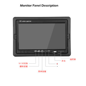 Moniteur LCD TFT HD rabattable de 7 pouces avec connexion vidéo <span class=keywords><strong>TV</strong></span> <span class=keywords><strong>pour</strong></span> voiture et usage domestique, écran d'affichage <span class=keywords><strong>pour</strong></span> caméra de recul de véhicule - Product Image 6