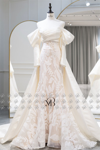 Mily mariée QD06205 sirène dentelle hors épaule manches longues chapelle détachable train <span class=keywords><strong>robe</strong></span> de mariée <span class=keywords><strong>civile</strong></span> pour les femmes - Product Image 3