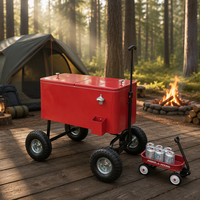Chariot glacière isotherme métallique 80QT avec roues pour aliments et boissons - Utilisation extérieure