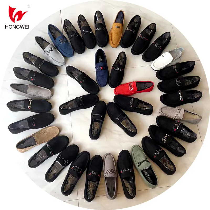 HM-1357 stock shoes wholesale new men's casual lazy shoes soft bottom breathable loafers men beans shoes