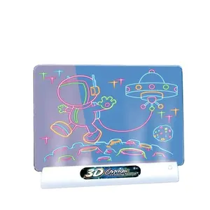 Magic 3D BIG Drawing With Pen Sketchpad Tablet Light Effects Board Gifts LED Lights Glow Art Drawing Board Toys For Kids