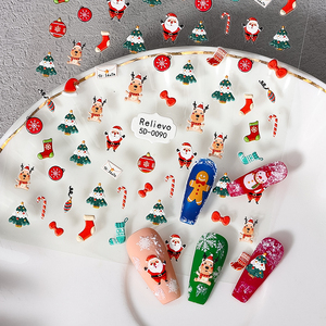 Autocollants pour ongles de Noël, décalcomanies autocollantes, pegatinas, rennes, flocons de neige, bonhomme de neige, étoiles de Noël, fournitures pour ongles, art des ongles D - Product Image 6