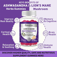 Gummies de compléments alimentaires en gros OEM à marque privée, véganes, avec complexe d'extrait d'Ashwagandha et de champignon Crinière de lion pour le sommeil