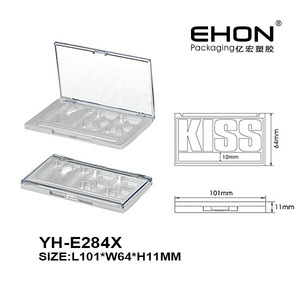 Unique Clear <b>Transparent</b> Lid Empty Eyeshadow Palette Kiss Shape Plastic Multi-Grid <b>Makeup</b> Blush Powder Container Cosmetic - Product Image 2