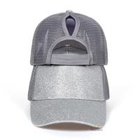 Chapeaux à queue de cheval pailletée Casquette de baseball réglable et brillante Casquette à visière Ponycaps
