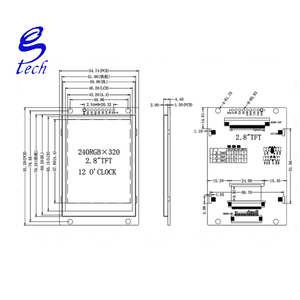 Panel LCD TFT de 2.8 Pulgadas, Tecnología ST7789, Resolución 240x320, Pantalla a Color con Interfaz SPI/Paralela - Product Image 3