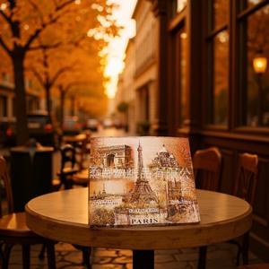 กระดาษเช็ดปากสำหรับร้านอาหาร ผลิตจากเยื่อไม้บริสุทธิ์ พิมพ์ลายตามสั่ง ลายหอไอเฟล สีหมึกพิมพ์ ผลิตในจีน - Product Image 3