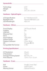 Phrozen-impresora 3D de resina <span class=keywords><strong>4K</strong></span>, <span class=keywords><strong>Mini</strong></span> impresora 3D de 134x75x130mm, luz UV, Mono <span class=keywords><strong>4k</strong></span>, LCD, venta al por mayor - Product Image 6