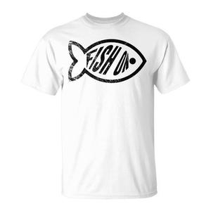 T-shirt Fish On Fisherman in cotone, girocollo, manica corta, abbigliamento promozionale unisex per adulti - Product Image 4