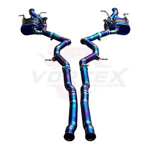 Vortex Blue Titanium Valved Catback <b>Exhaust</b> for Mercedes Benz W221 S400 S450 S500 with Dual Burnt Blue Tailpipes System - Product Image 4