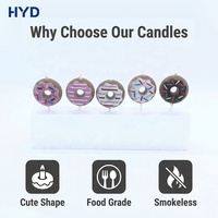 Paquete de 5 Velas de Cumpleaños con Forma de Donut, Brillantes y Atractivas, Decoración para Pastel de Té de la Tarde Personalizada 2026