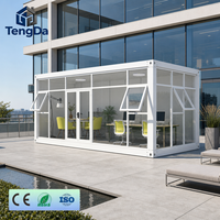 Structure en acier durable, maisons préfabriquées à 3 chambres, maison modulaire préfabriquée isolée en conteneur de verre