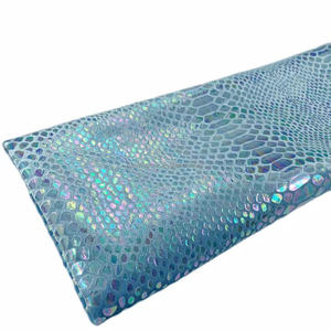 Tela de terciopelo de poliéster 100% con diseño holográfico de escamas de sirena estampado azul 150D hielo suave zapatos de mujer funda de sofá cortinas - Product Image 4
