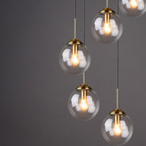 Lampada a Sospensione da Comodino, Lampadario a Sfera in Vetro per Sala da Pranzo, Bancone Bar, Decorazione, Caffetteria - Product Image 2