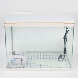 水槽水槽,リラクゼーション,ガラス製,オフィスデスクトップLEDライト付き小型デスクトップ生態水槽 - Product Image 2