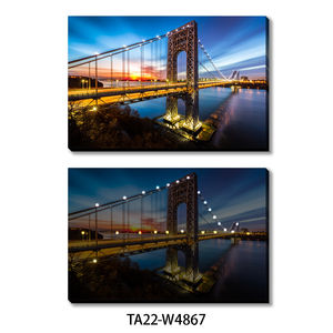 Adornos LED personalizados, pintura en lienzo con luces LED, vista del Puente de la ciudad, impresión en lienzo, decoraciones de pared - Product Image 2