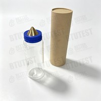 1000ml Glass Jar Pycnometer Set for Fine Aggregate Specific Gravity Test, Spun Brass Top with 10mm Hole & Rubber Gasket